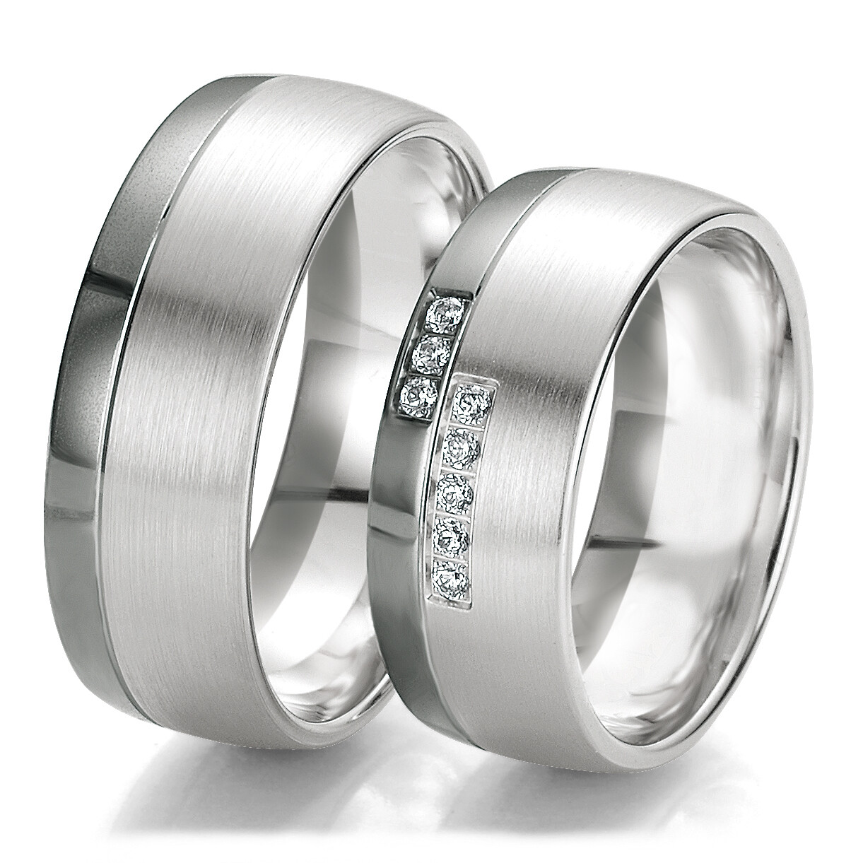 Breuning Trauringe Bicolor Weißgold Graugold 48/06123 & 48/06124