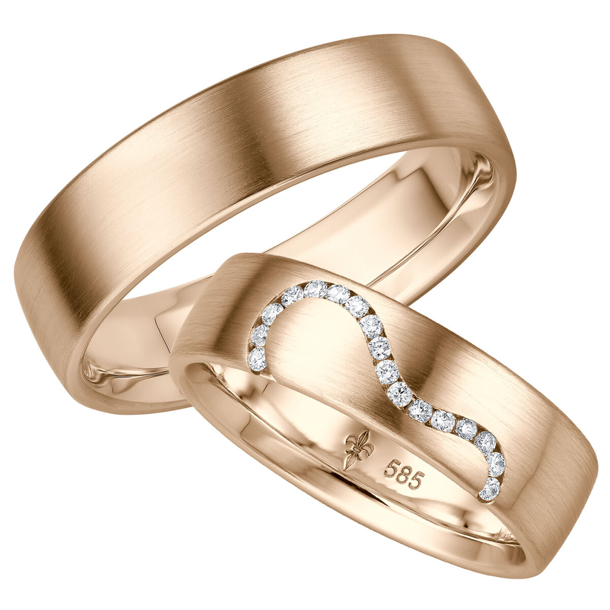 Giloy Trauringe TR-0-00038 & TR-1-00038 Annabelle Roségold