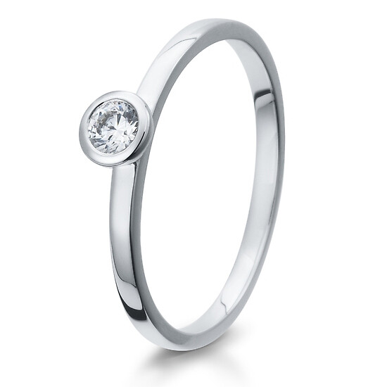 Solitär Ring Silber mit Zirkonia Breuning 41/05293