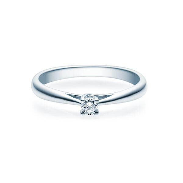 Verlobungsring Weißgold 585/- zus. 0,080 ct, w, si - RU-1498-8