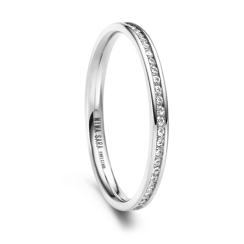 Vorsteckring Edelstahl Zirkonia Nina Sara NS-04