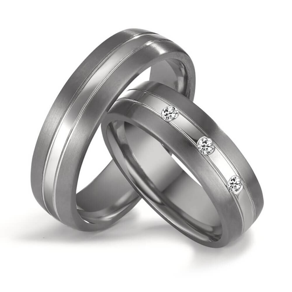 Trauringe aus Tantal & Platin Brillant TeNo 52678