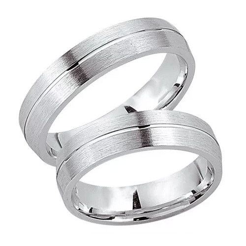 Schwarz Trauringe / Partnerringe Silber 925 SW925-011 Sterlingsilber feinmatt