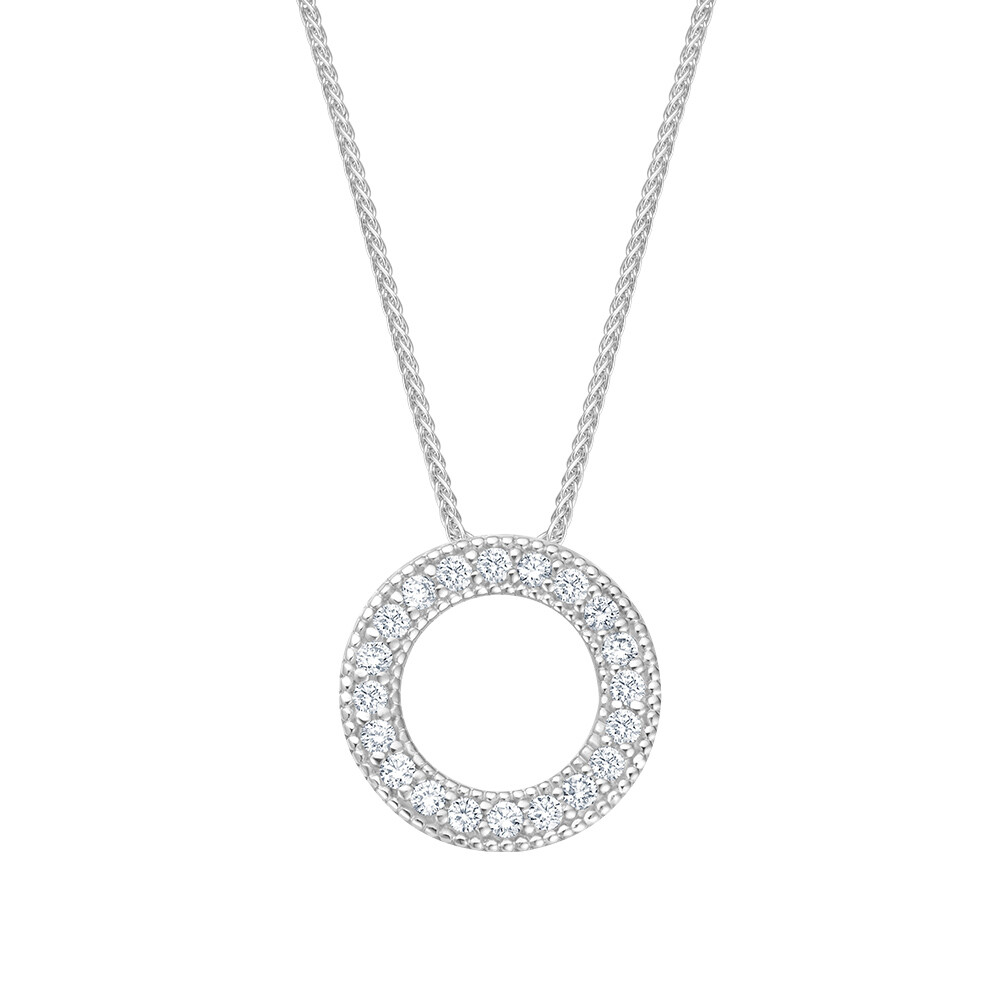 bellaluce Halskette mit Anhänger Memoria Weißgold Brillant 0.200 ct.