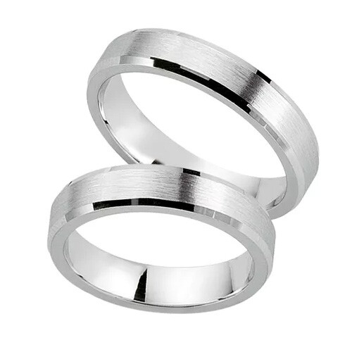 Schwarz Trauringe / Partnerringe Silber 925 SW925-005 Sterlingsilber feinmatt