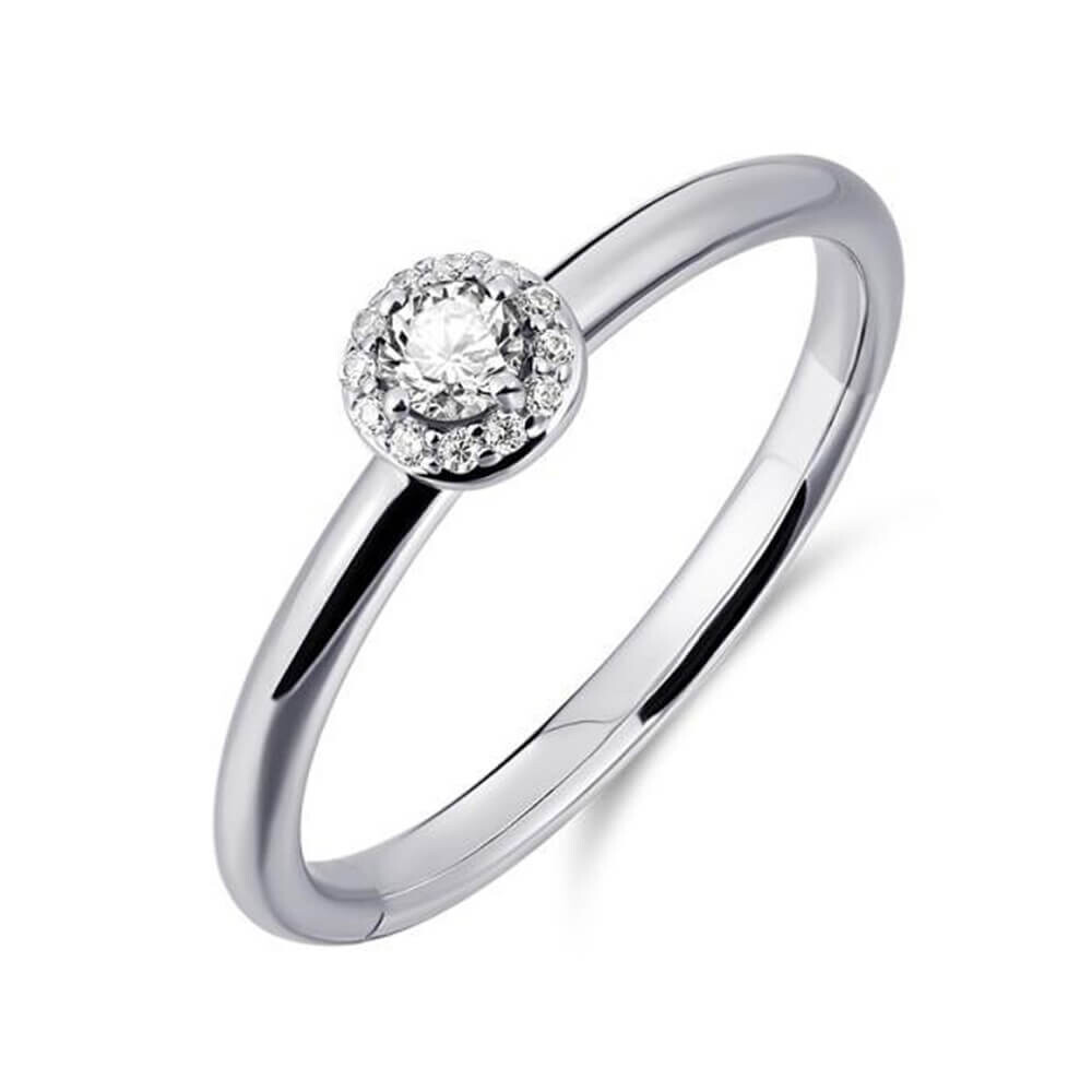 Halo Ring Silber 925 Zirkonia Gisser R486