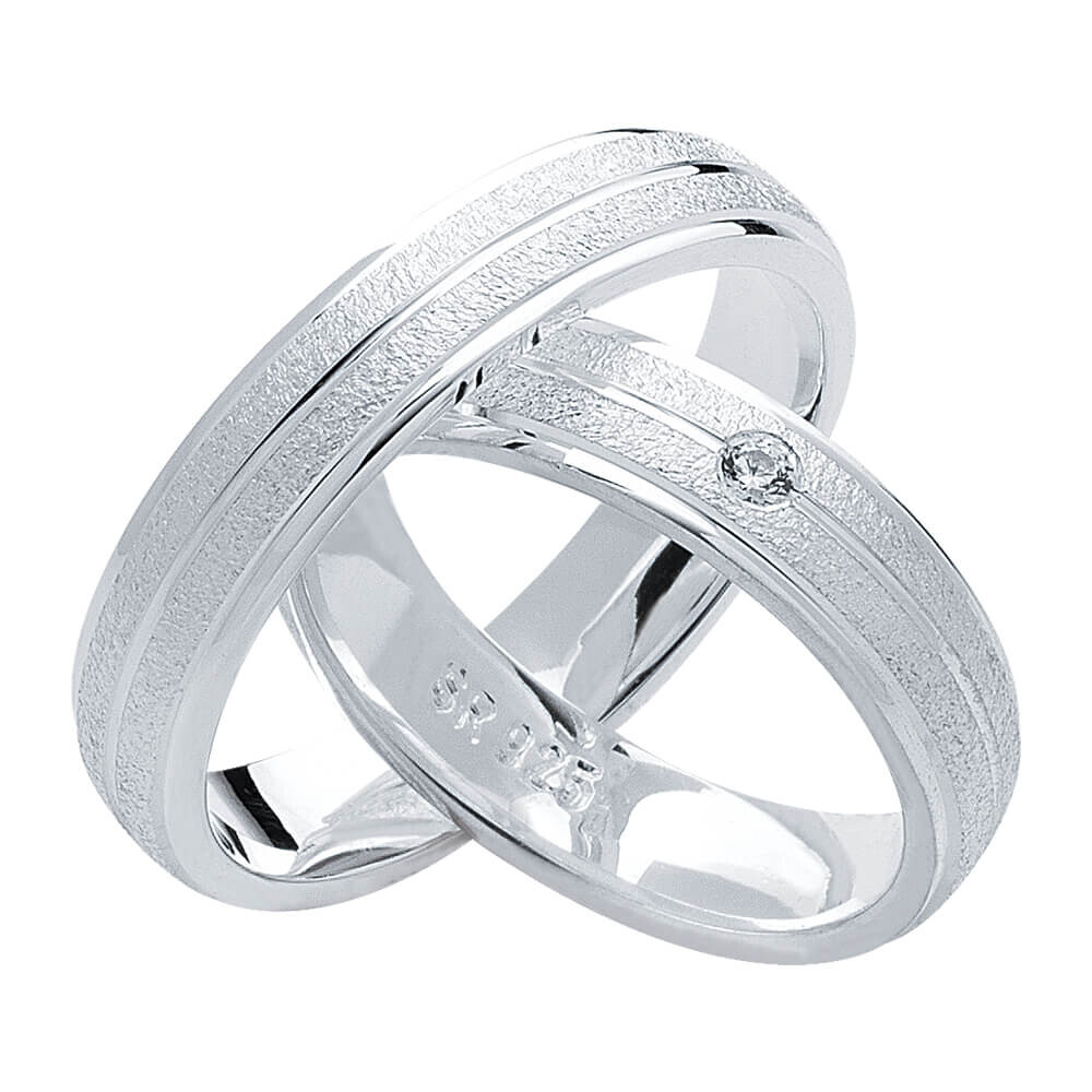 Partnerringe Heartbeat Silber 925 Rubin S22