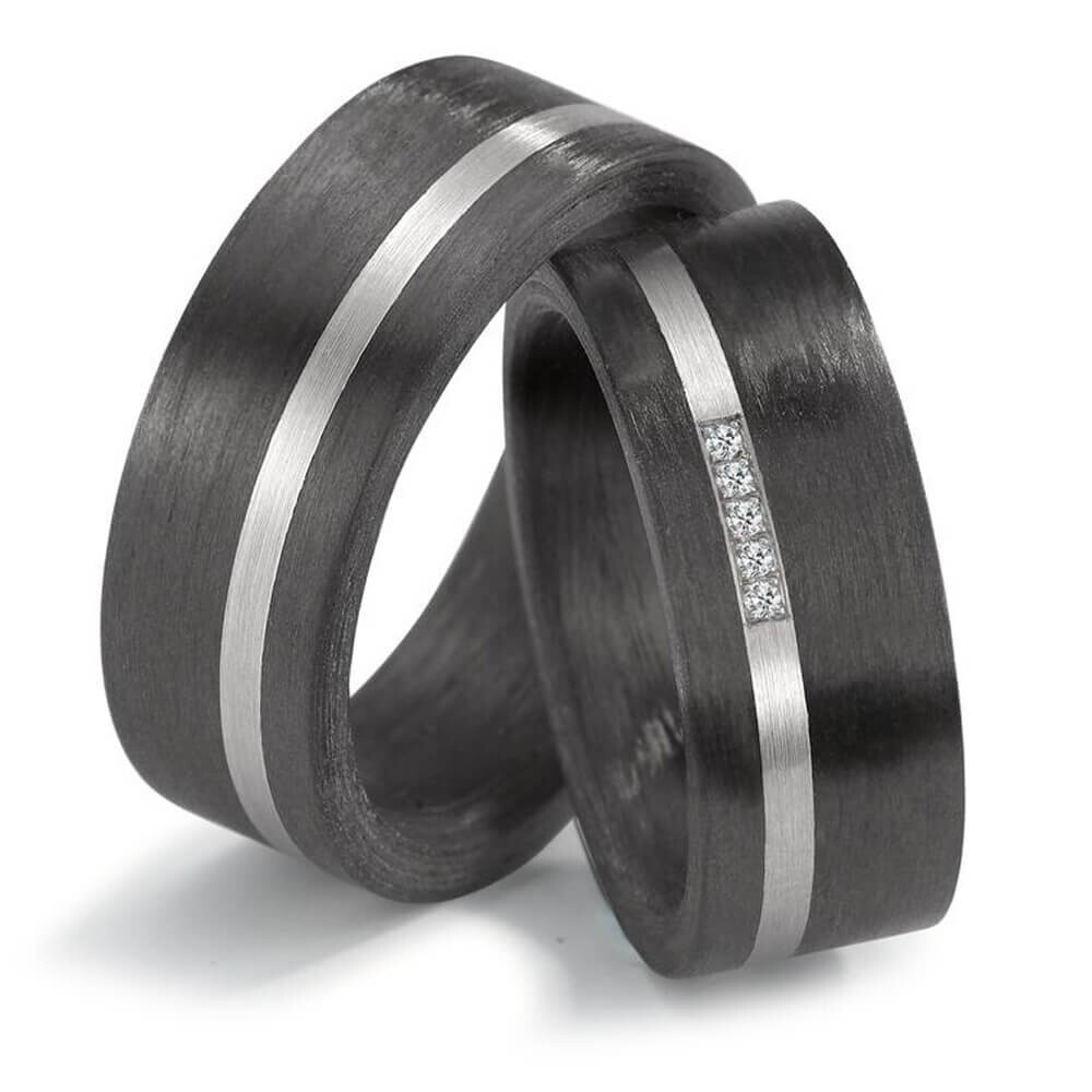 Trauringe Carbon Palladium Brillant TitanFactory 59315