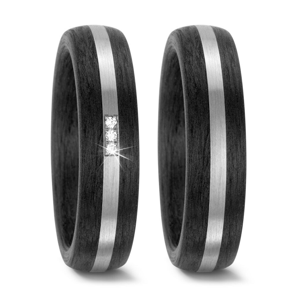 Trauringe Carbon Palladium 500 Brillant TitanFactory 59318