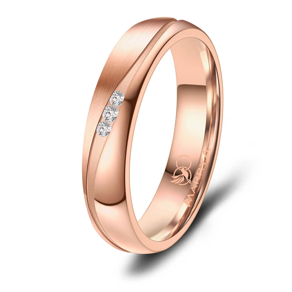 Damenring Titan Roségold plattiert Zirkonia Marrya TI-36