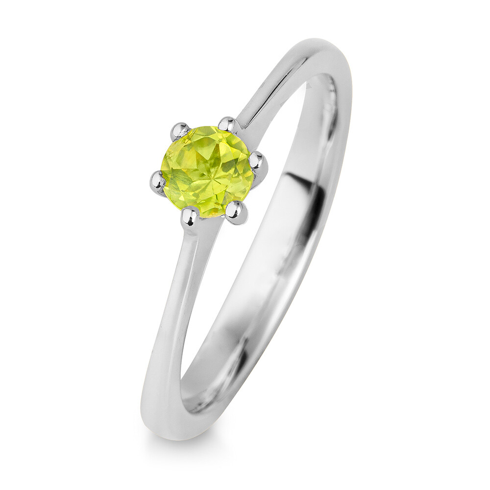 Verlobungsring mit Peridot BR197-0 Weißgold