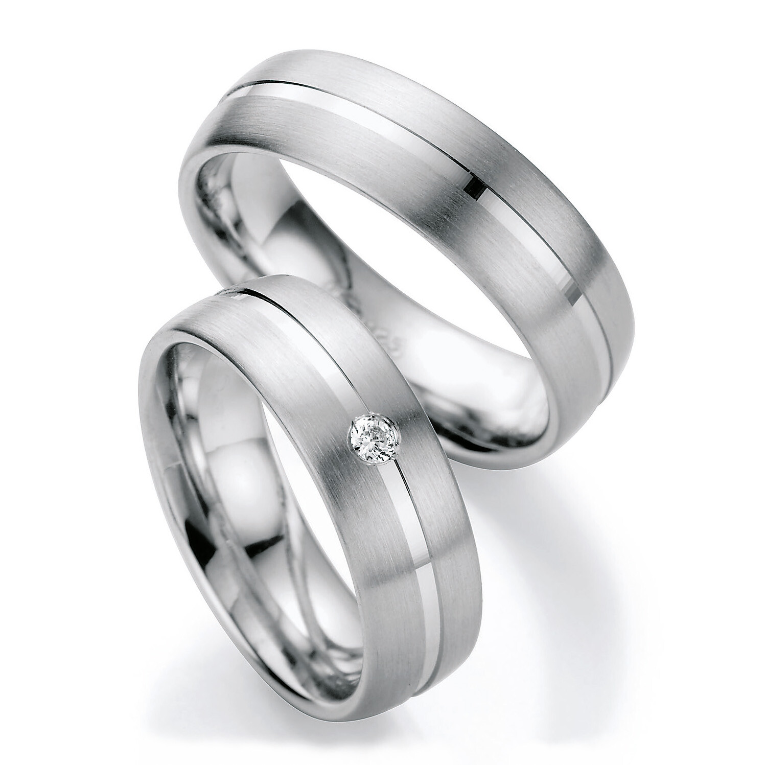 Collection Ruesch Trauringe Weißgold 55/02220 White Style Silver Brilliance