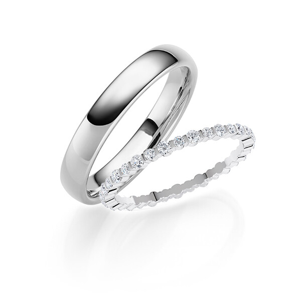 Trauringe Memoire Eheringe Palladium Rubin RU-1825