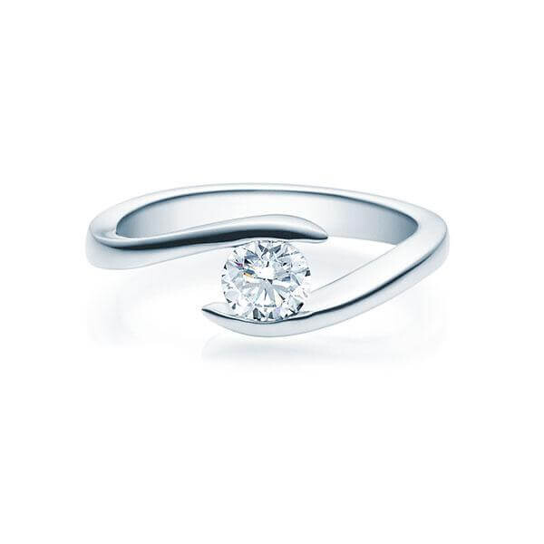 Verlobungsring Twist Solitär 18015 Brillant TW,SI Silber 925 rhod. Rubin RU-1496