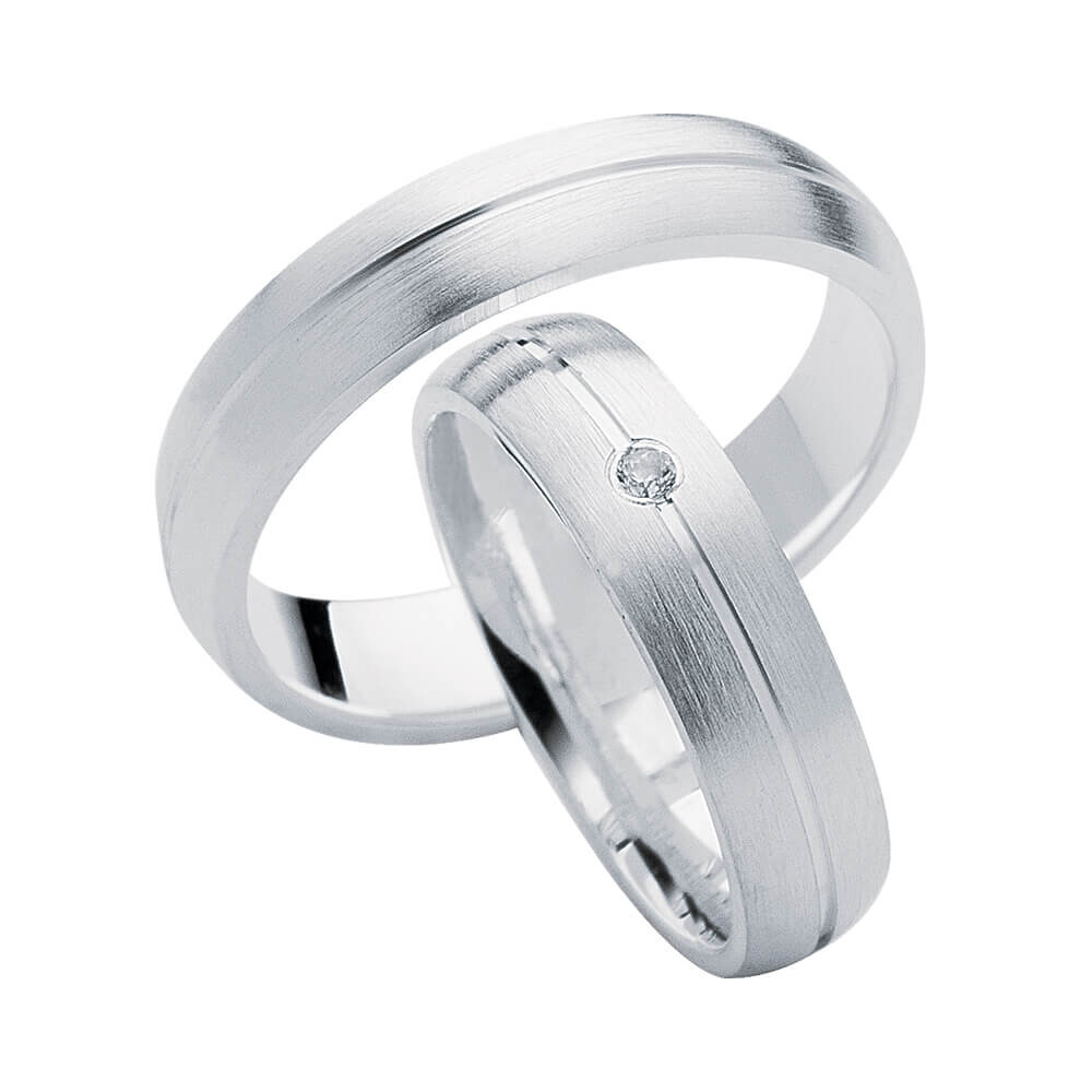 Partnerringe Heartbeat Silber 925 Rubin S11
