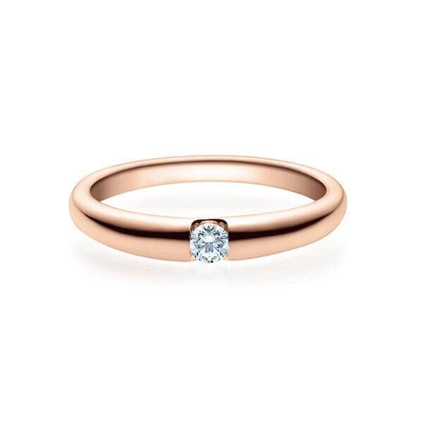 Verlobungsring Spannring Rotgold 585 Brillant 0,080 ct. w, si Rubin RU-1506