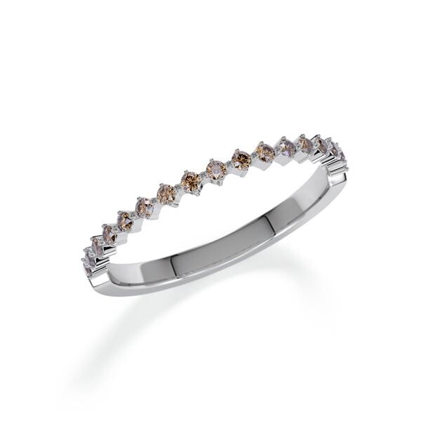 Memoire- Vorsteckring Graugold 585 zus. 0,160ct. Cognac Rubin 1806