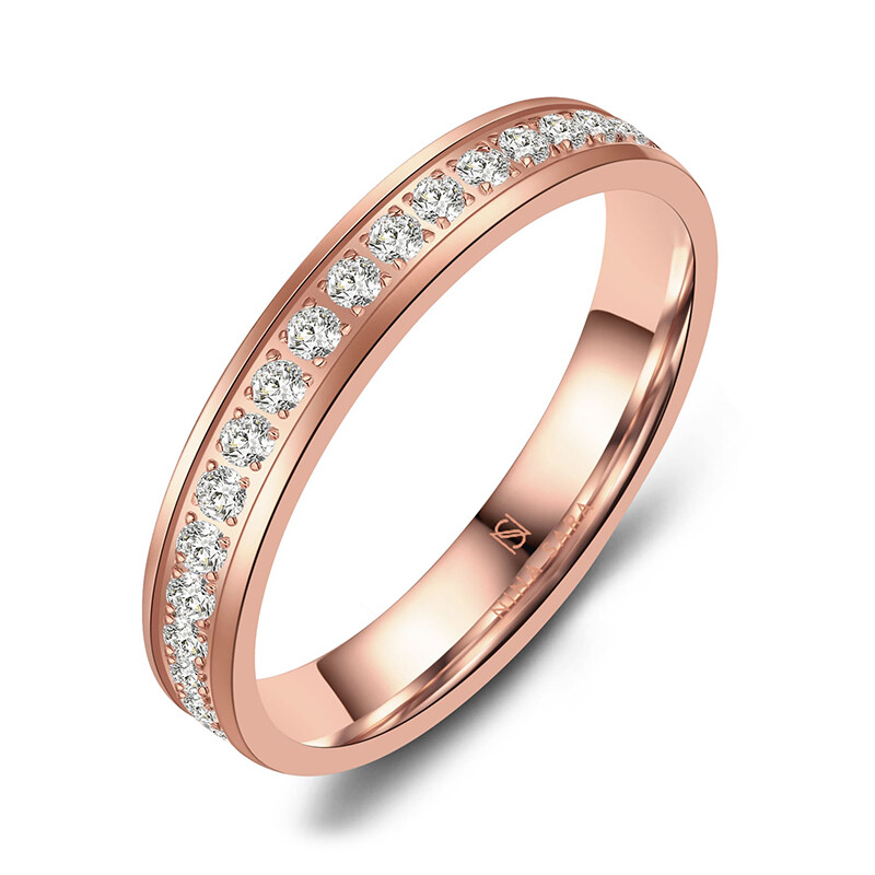 Memoire Vorsteckring Edelstahl Rot Zirkonia Nina Sara NS-12