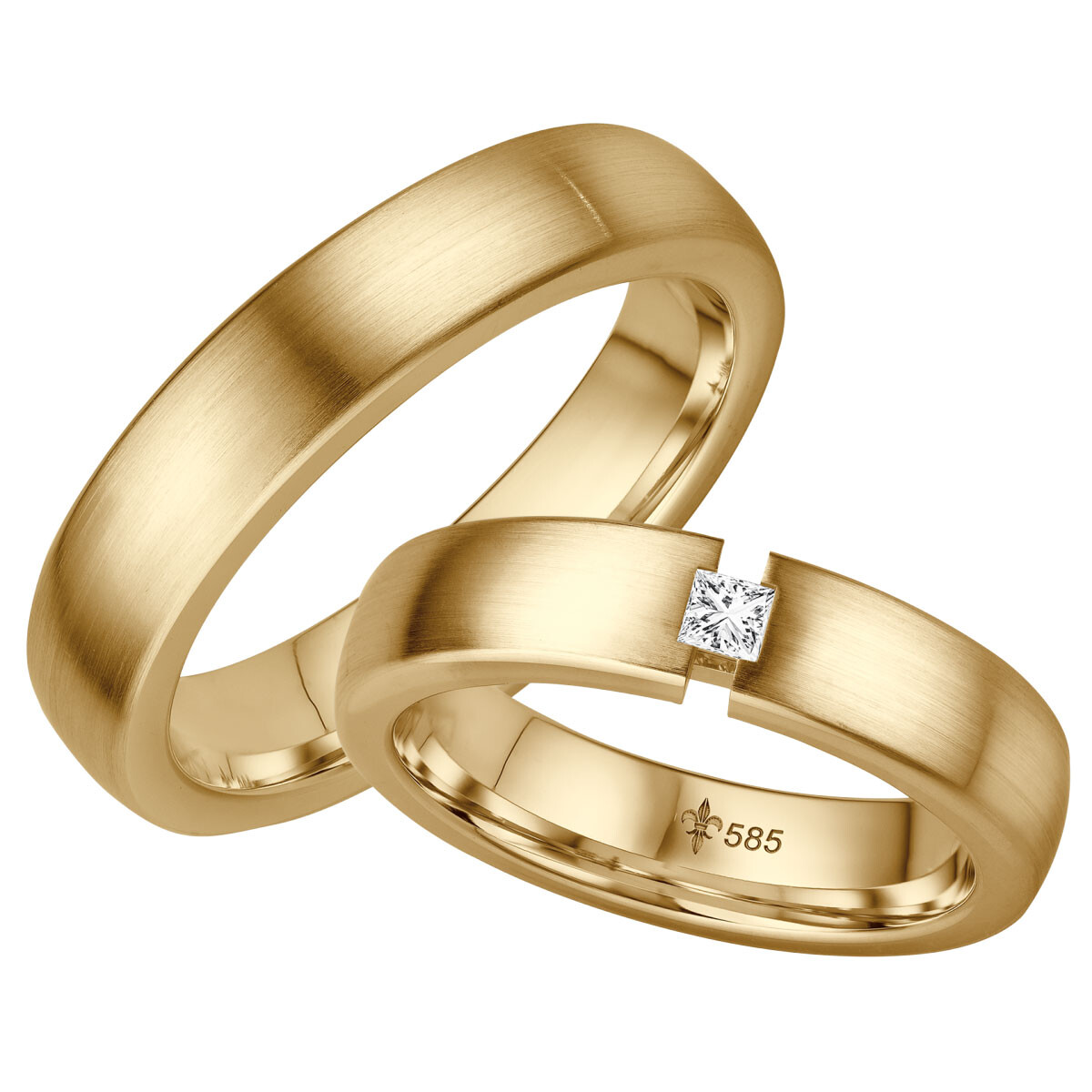 Giloy Trauringe Natacha Gelbgold TR-0-00034 & TR-1-00034