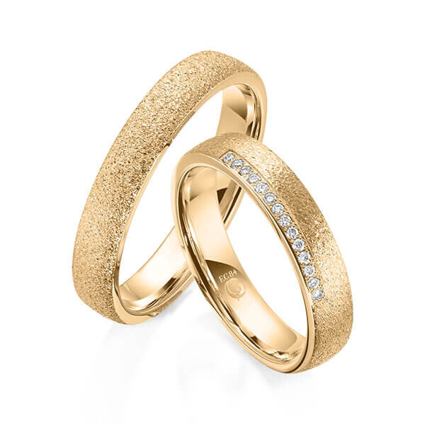 Paar Trauringe / Eheringe Roségold 375/- zus. 0,070 ct, tw, si - RU-1606-4