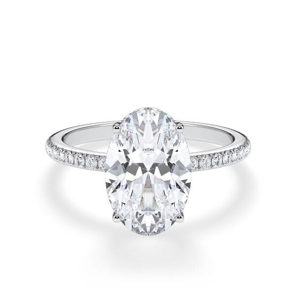 Verlobungsring Platin 950/- zus. 3,310 ct, LAB - e, vs2 & tw, vs - RU-1902-1