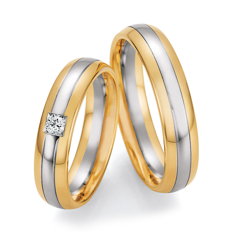 Ruesch Trauringe 66/37070 & 66/37080 Gelbgold & Weißgold