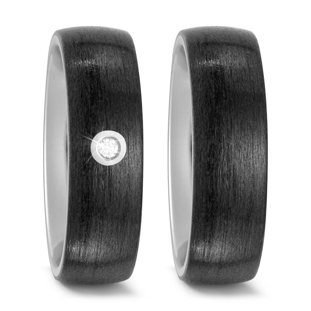 Trauringe Partnerringe Carbon Titan Brillant TitanFactory 52483