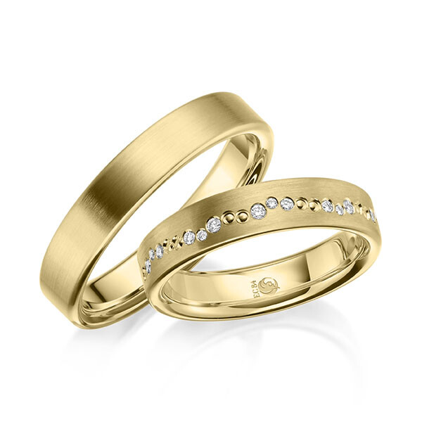 Paar Trauringe / Eheringe Gelbgold 333/- zus. 0,115 ct, tw, si - RU-1633-2