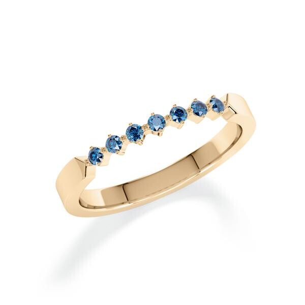 Memoire- Vorsteckring Roségold 375 zus. 0,140ct. Oceanblue Rubin 1806