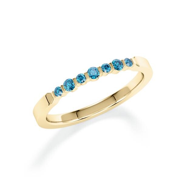 Memoire- Vorsteckring Gelbgold 585 zus. 0,150ct. Skyblue Rubin 1805