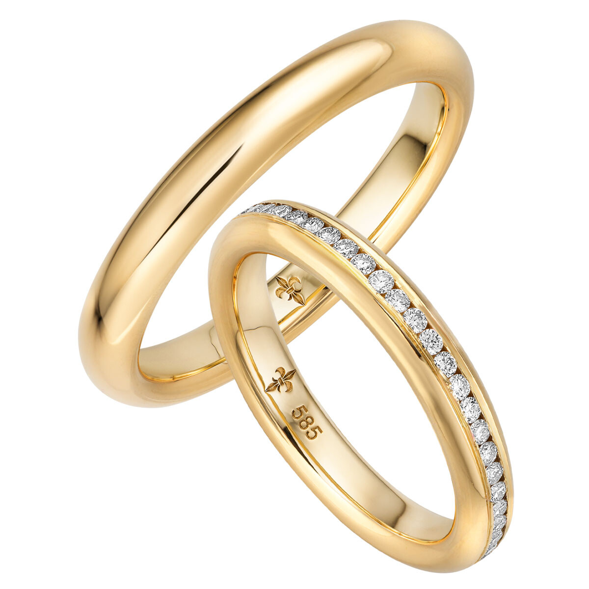 Giloy Trauringe Joséphine Gelbgold TR-0-00025 & TR-1-00025