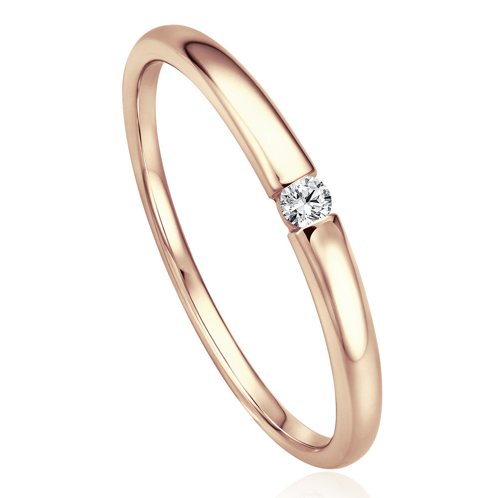 bella luce Solitaire Ring Roségold Brillant 0.040 ct. w/si