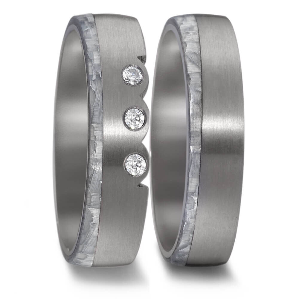 TeNo Partnerringe Tantal Carbon Brillant - 52593