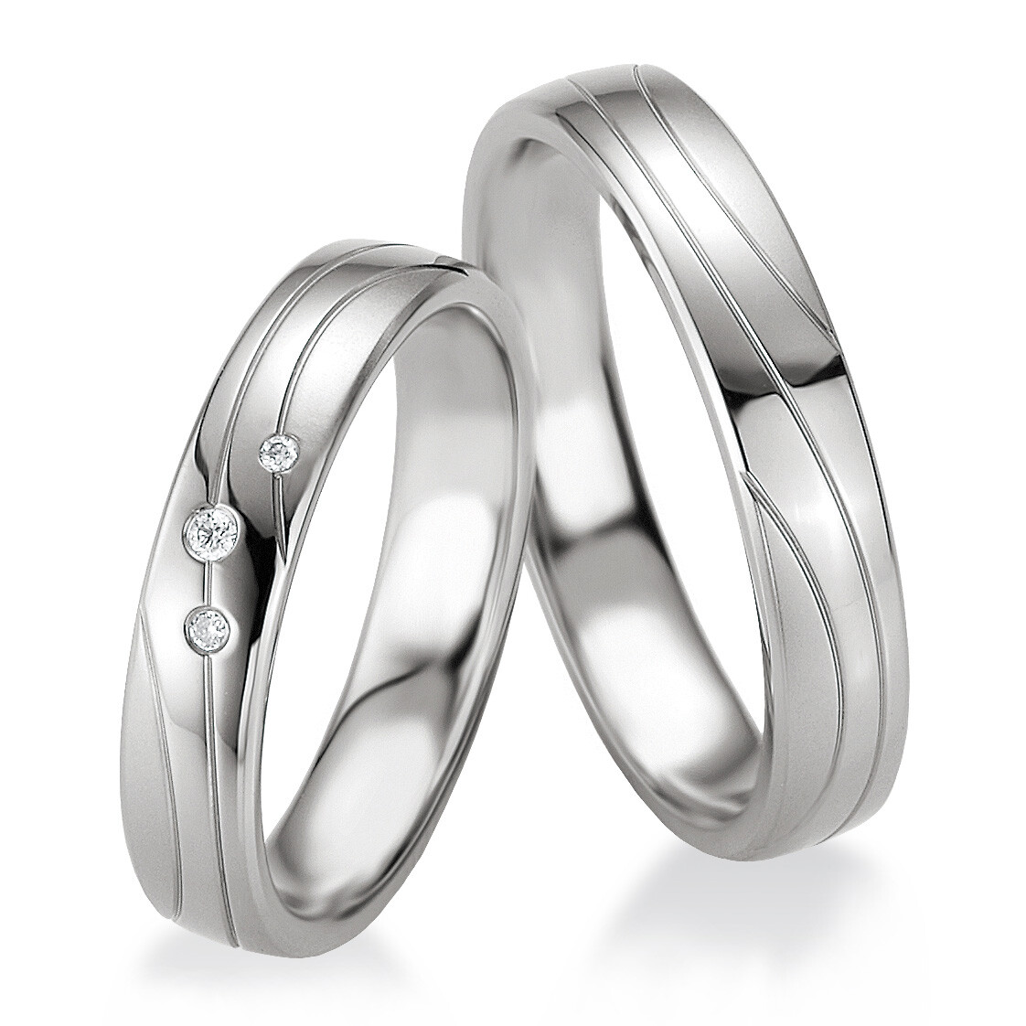 Breuning Trauringe Partnerringe 48/08071 & 48/08072 aus Silber 925