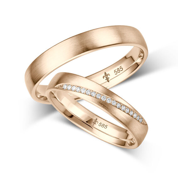 Giloy Trauringe TR-0-00061 & TR-1-00061 Sylvie Roségold