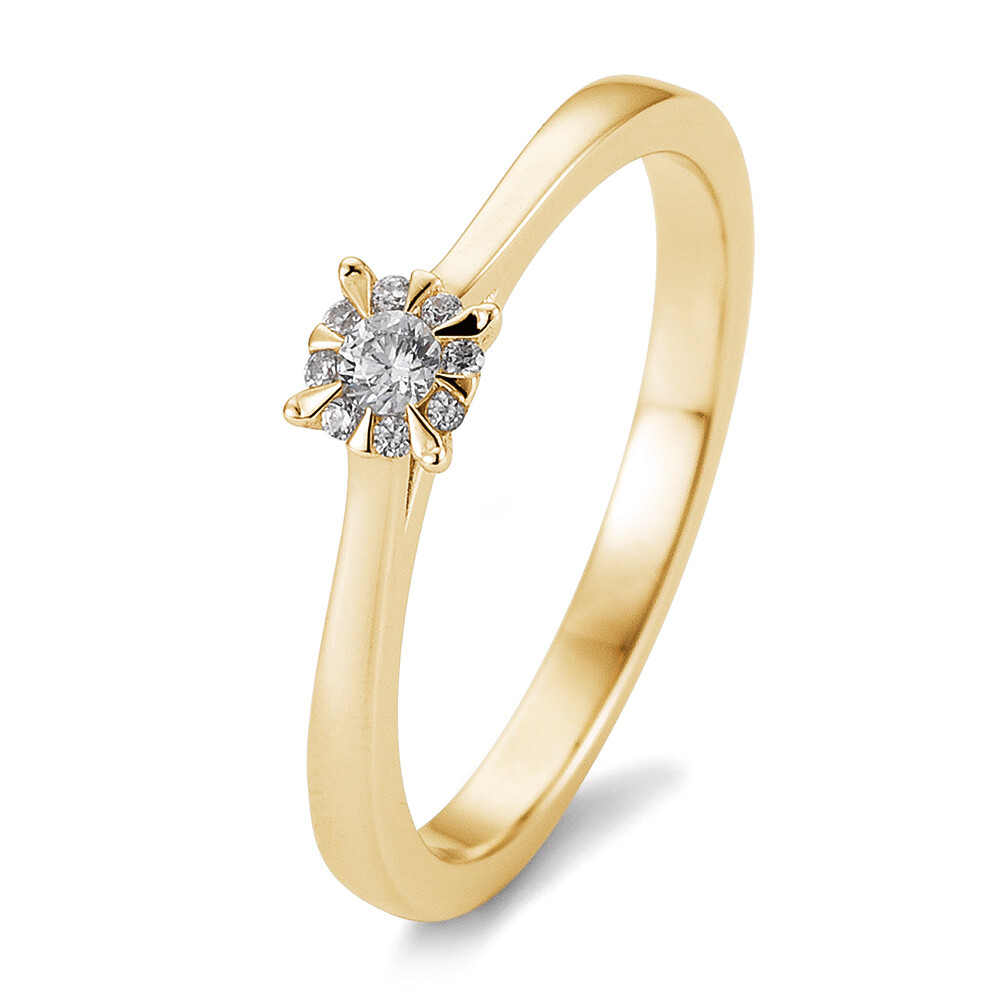 Breuning Solitär Ring Gelbgold 585 - 0,104 ct - 05763