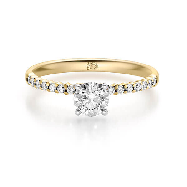 Diamantring Gelbgold 333 zus. 0,640 ct, Lab-Grown & tw,si Brillant Rubin RU-1724-8