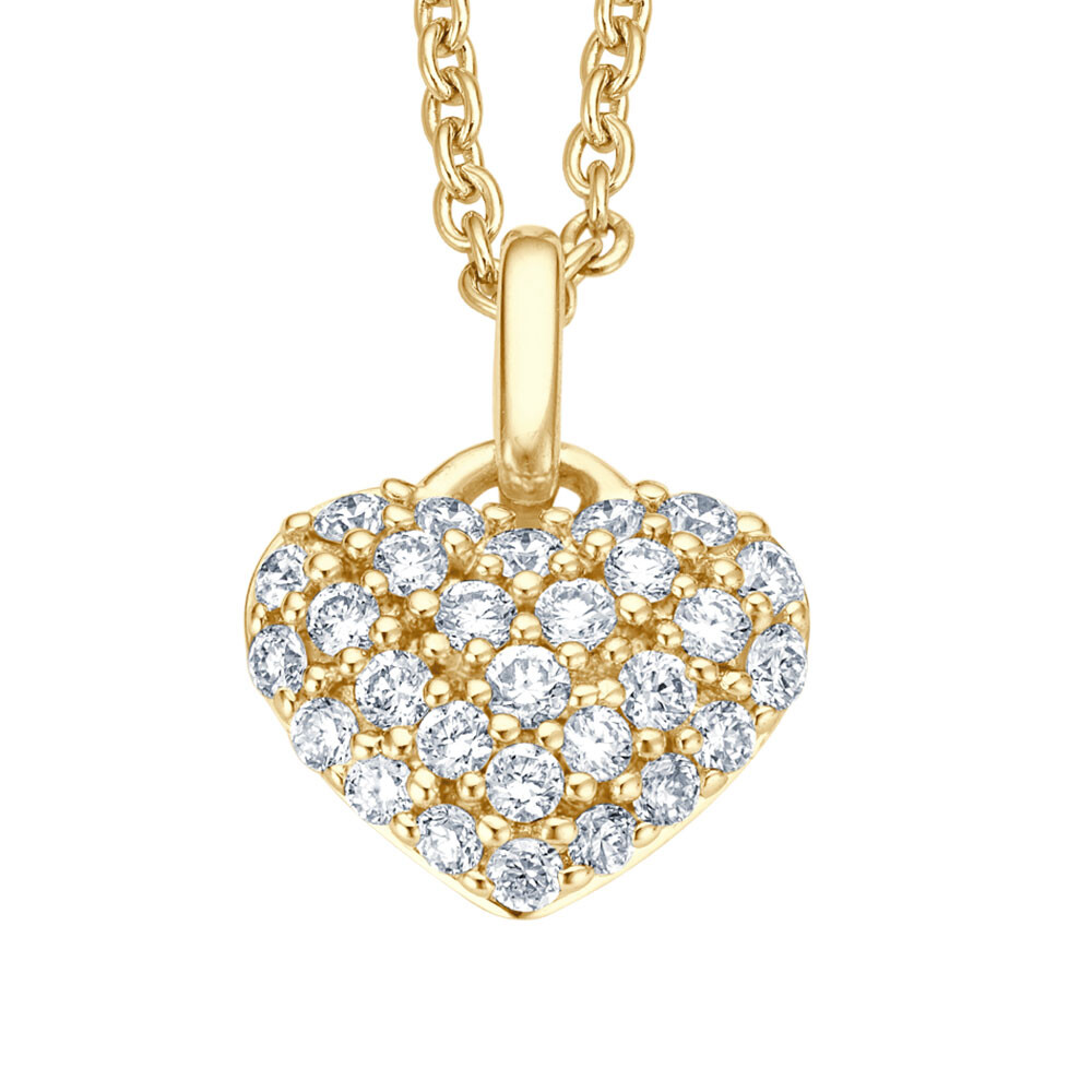 bella luce Halskette mit Anhänger Fleur Gelbgold 585 Brillant 0.200 ct.