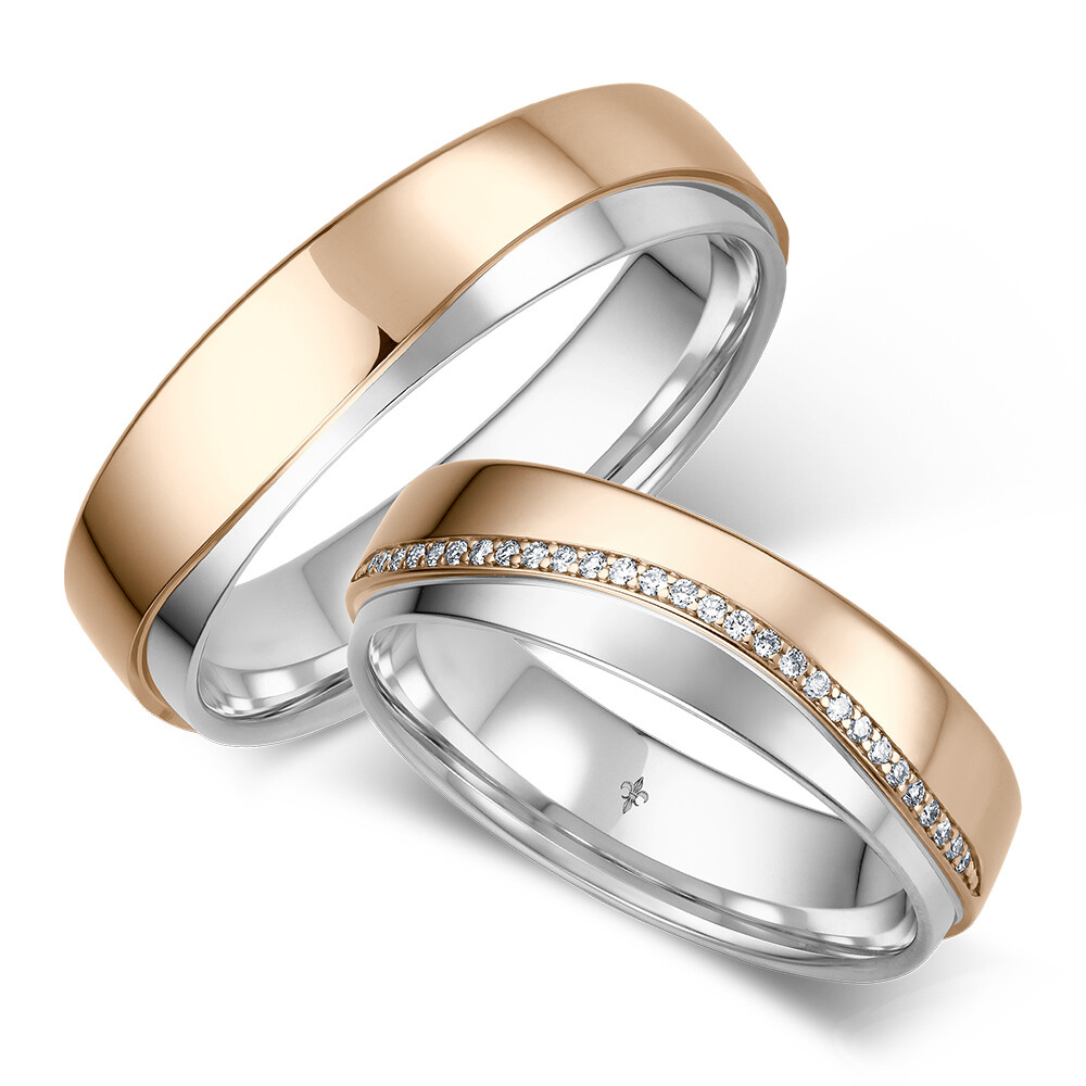 Trauringe Denise Weißgold & Roségold Giloy TR-0/TR-1-00083