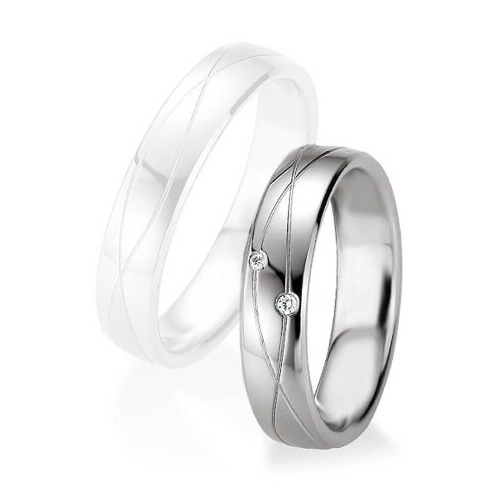 Partnerringe Silber platinniert Breuning 4808075