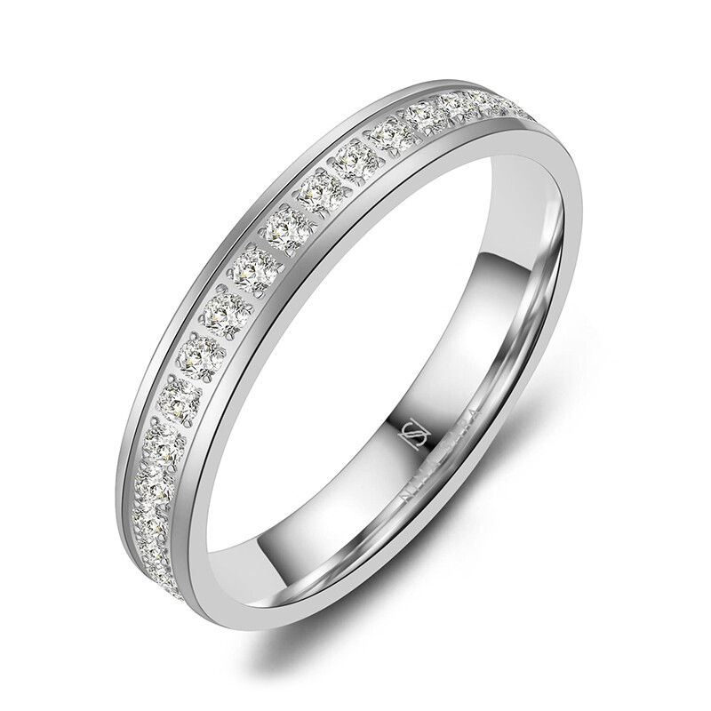 Memoire Vorsteckring Edelstahl Zirkonia Nina Sara NS-10