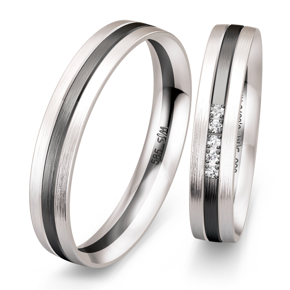 Saint Maurice Trauringe Weißgold & Graugold 49/83116 & 49/83117