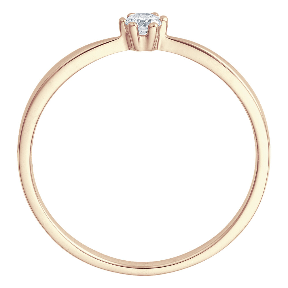 bella luce Solitaire Ring Roségold Brillant 0.090 ct. w/si, stehend