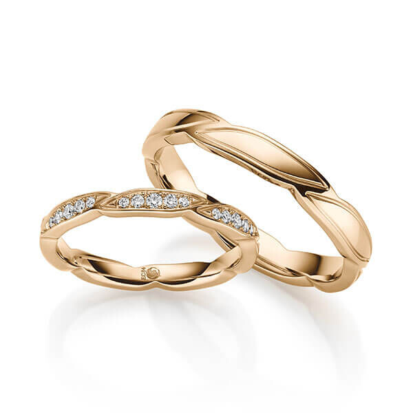 Paar Trauringe / Eheringe Roségold 375/- zus. 0,180 ct, tw, si - RU-1706-4