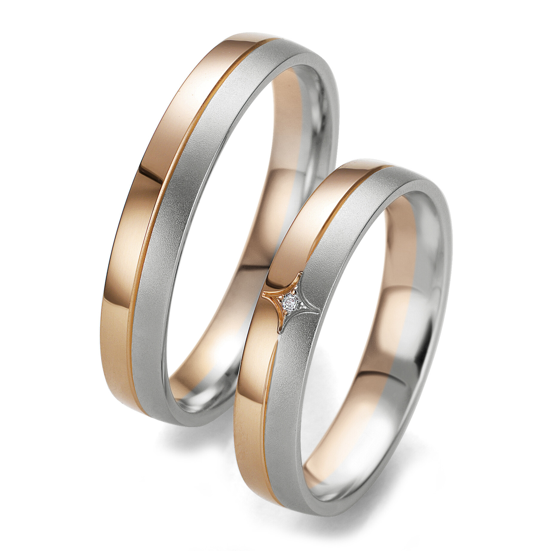 Trauringe Bicolor Smart Line Breuning 48/07099 & 48/007100