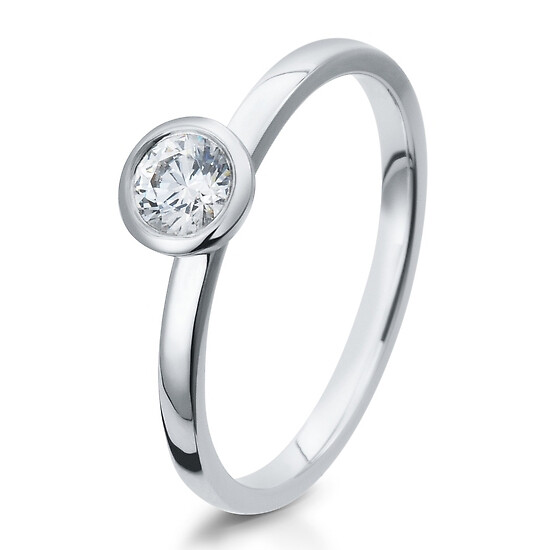 Solitär Ring Silber mit Zirkonia Breuning 41/05295