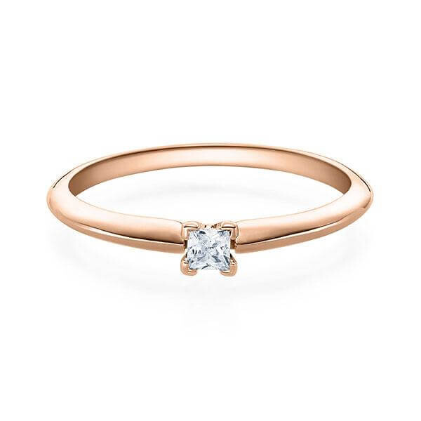 Verlobungsring Rotgold 585/- zus. 0,080 ct, tw, si - RU-1569-23