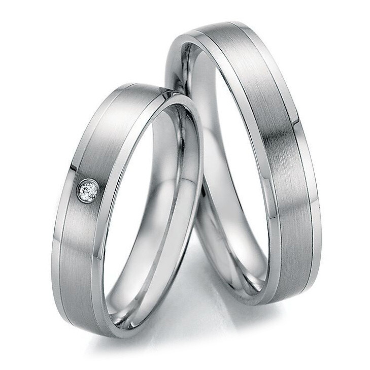 Trauringe Partnerringe Edelstahl Collection Ruesch 88/02070 Eheringe Brillant