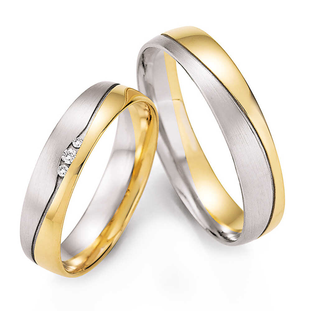 Ruesch Trauringe 66/43050 & 66/43060 Weißgold & Gelbgold