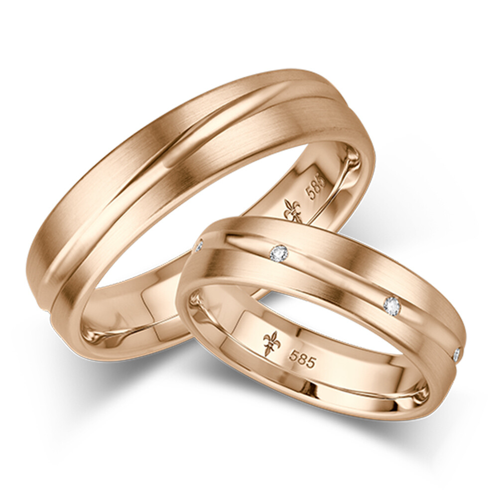 Giloy Trauringe TR-0-00008 & TR-1-00008 Stéphanie Roségold